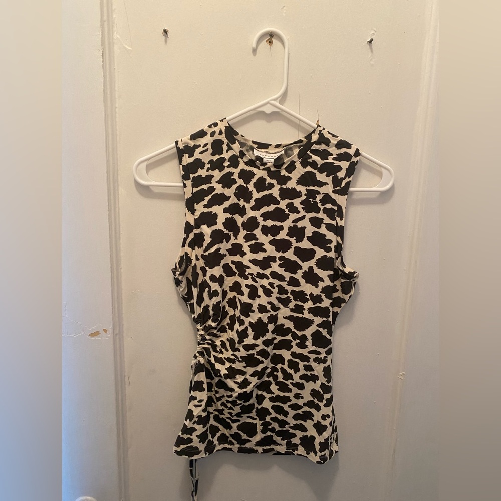 Cow Print Fitted Tank Topshop